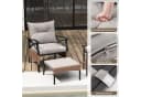 COSTWAY Gartenlounge-Set 5-tlg. mit Beistelltisch, Ottomanen, Kissen Bild 4