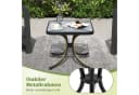 KOMFOTTEU Gartentisch Schwarz Gehärtetes Glas Metallrahmen Bild 4