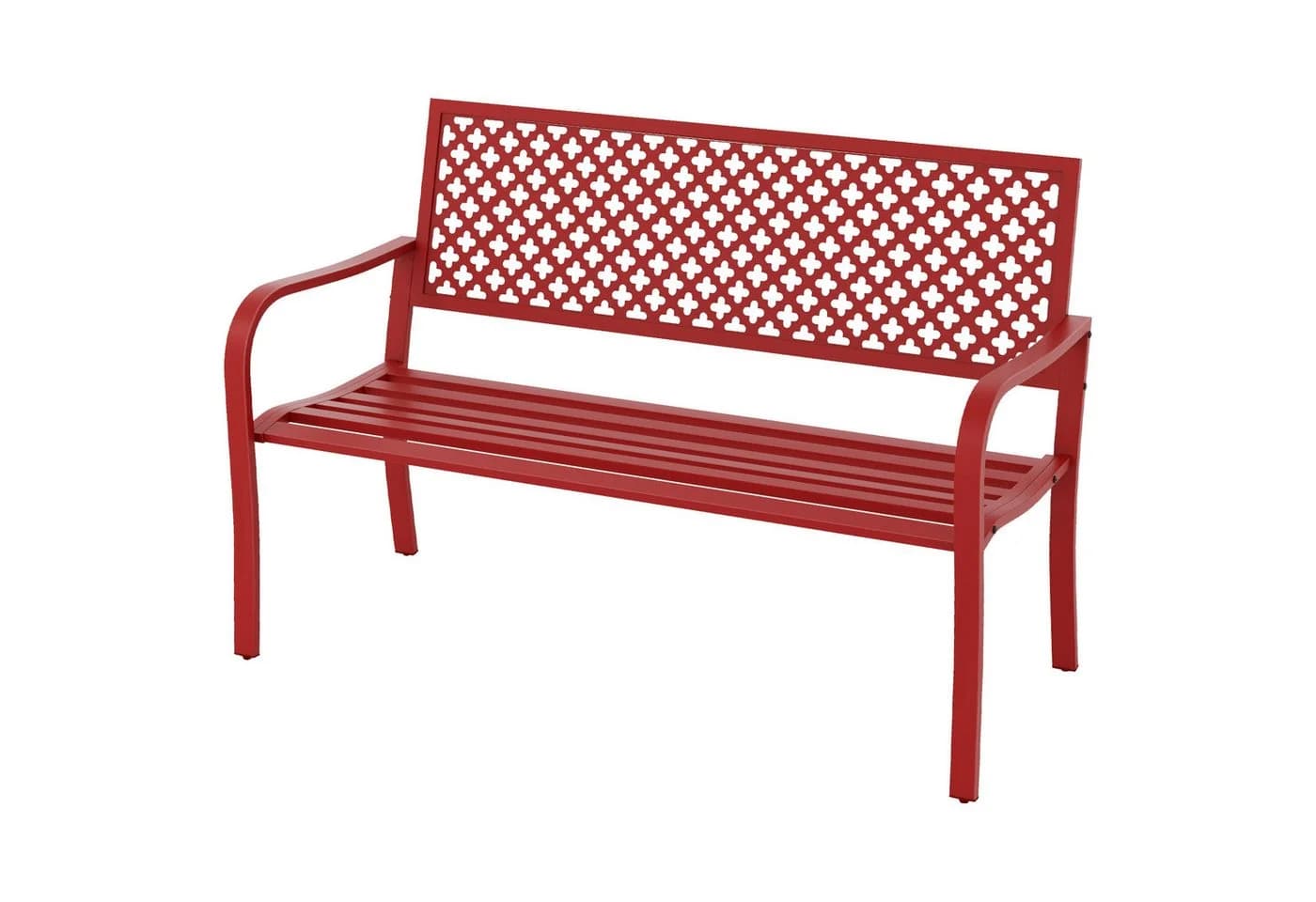 COSTWAY Gartenbank Rot Metall 127x62x86 cm - Bild 2
