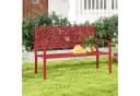 COSTWAY Gartenbank Rot Metall 127x62x86 cm Bild 3
