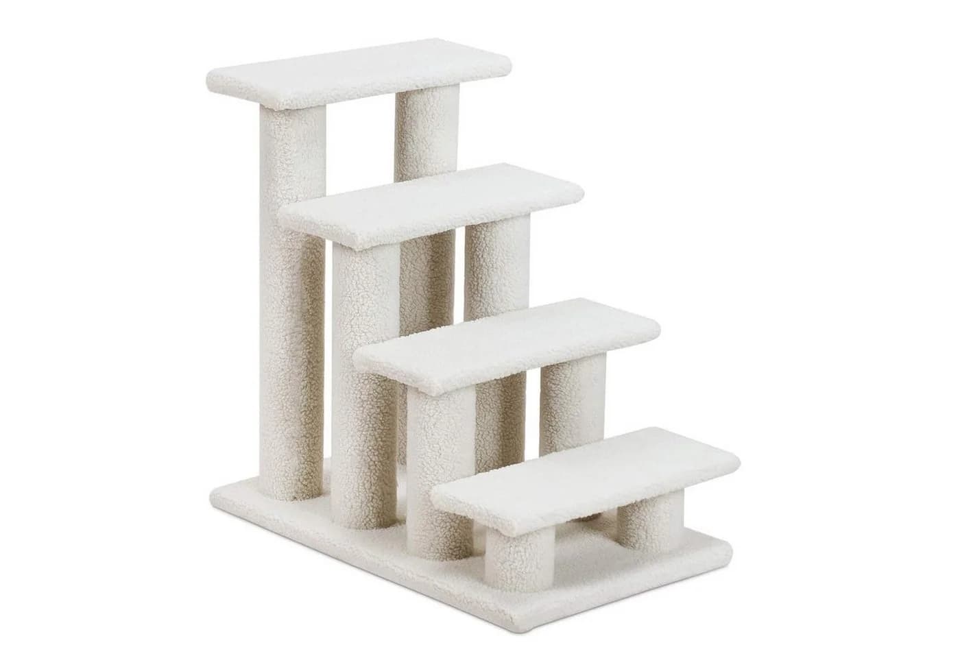 KOMFOTTEU Haustiertreppe Katzentreppe mit Lammfell beige - Bild 2
