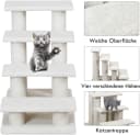 KOMFOTTEU Haustiertreppe Katzentreppe mit Lammfell beige Bild 5