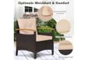KOMFOTTEU Balkonset 3-teilig PE-Rattan Akazienholz Braun Bild 3
