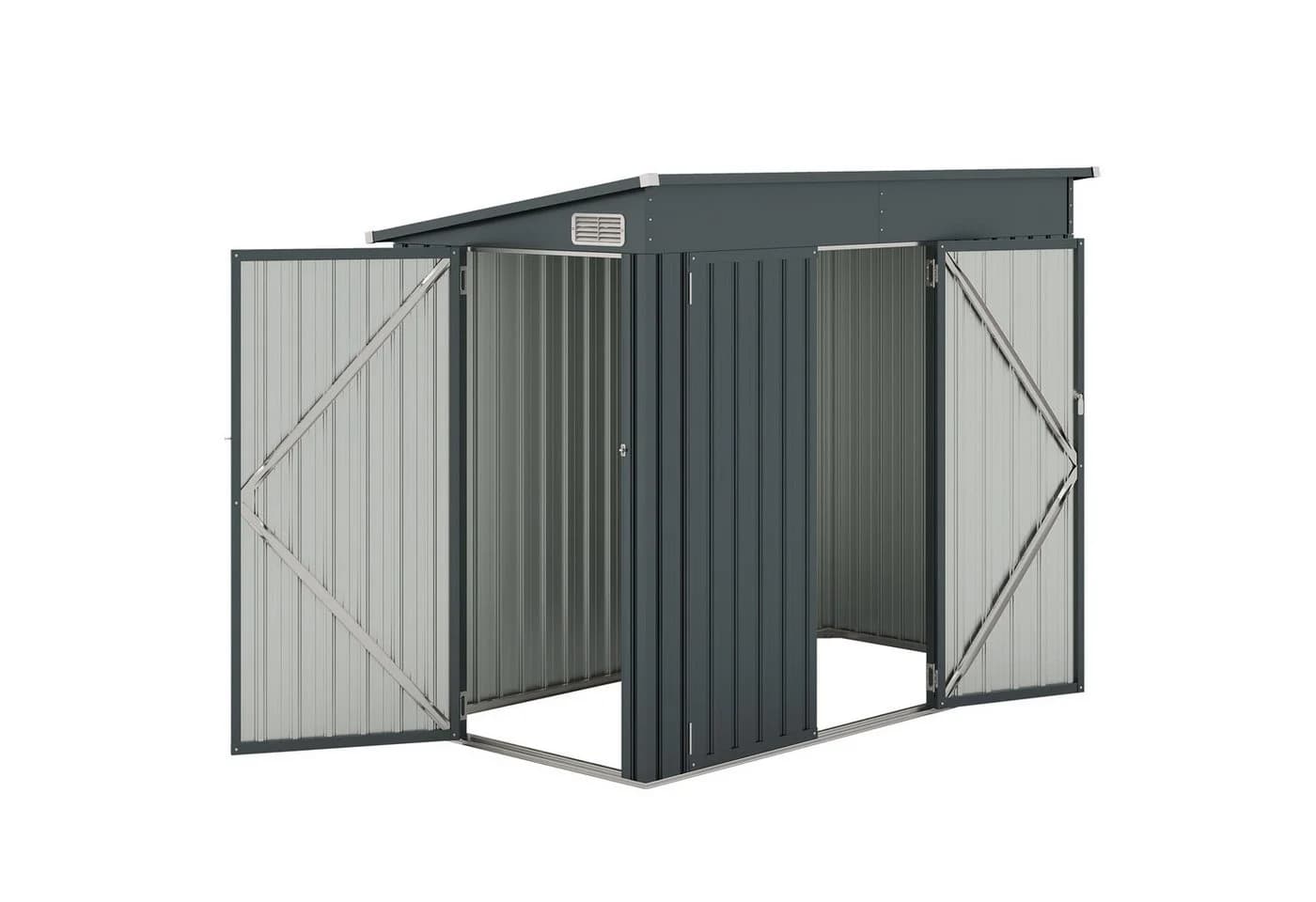 COSTWAY Gerätehaus 235x117 cm Dunkelgrau Pultdach - Bild 2