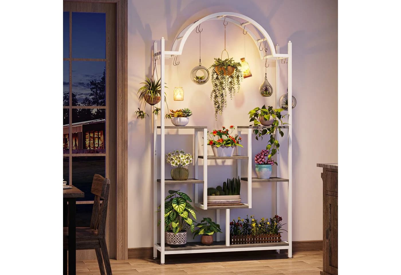 Tribesigns Blumenständer 5-stöckig Grau mit 8 S-Haken - Bild 4