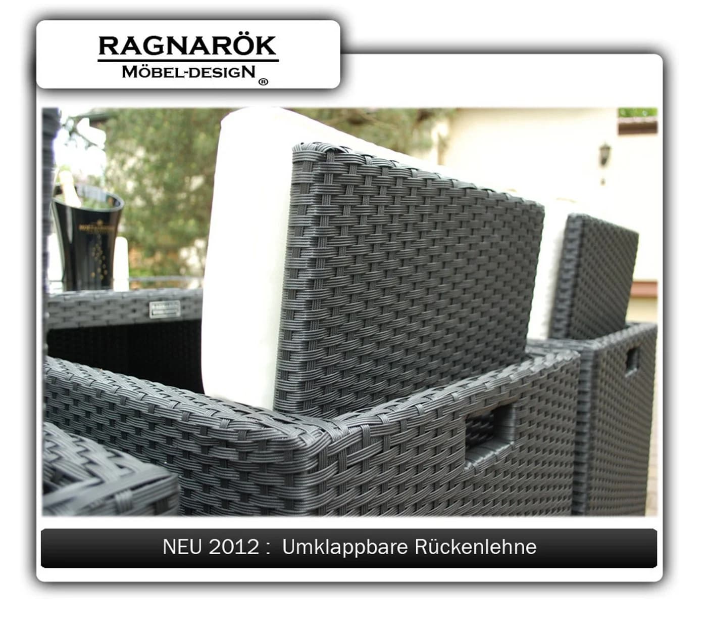 Ragnarök Möbel-Design Garten-Essgruppe Heimdall Esstisch Set 8+4 Polyrattan Aluminium