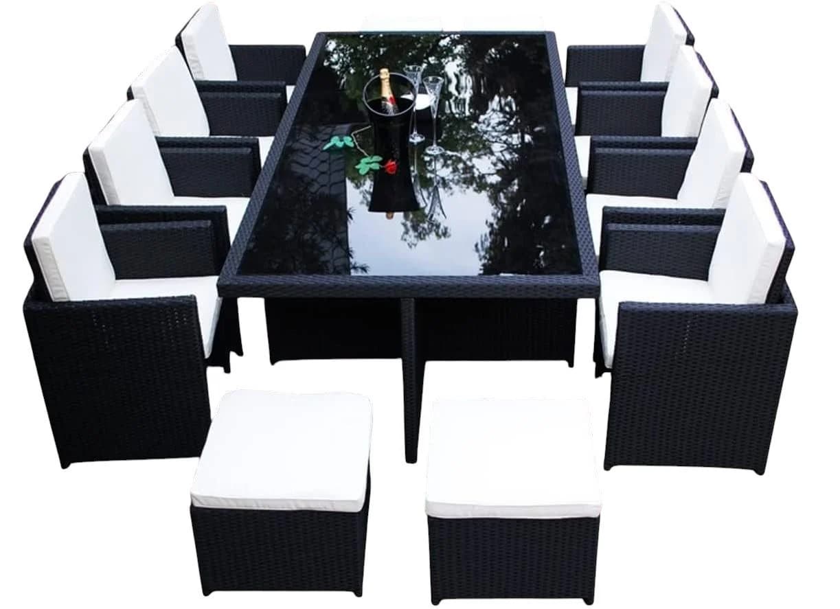 Ragnarök Möbel-Design Garten-Essgruppe Heimdall Esstisch Set 8+4 Polyrattan Aluminium - Bild 2