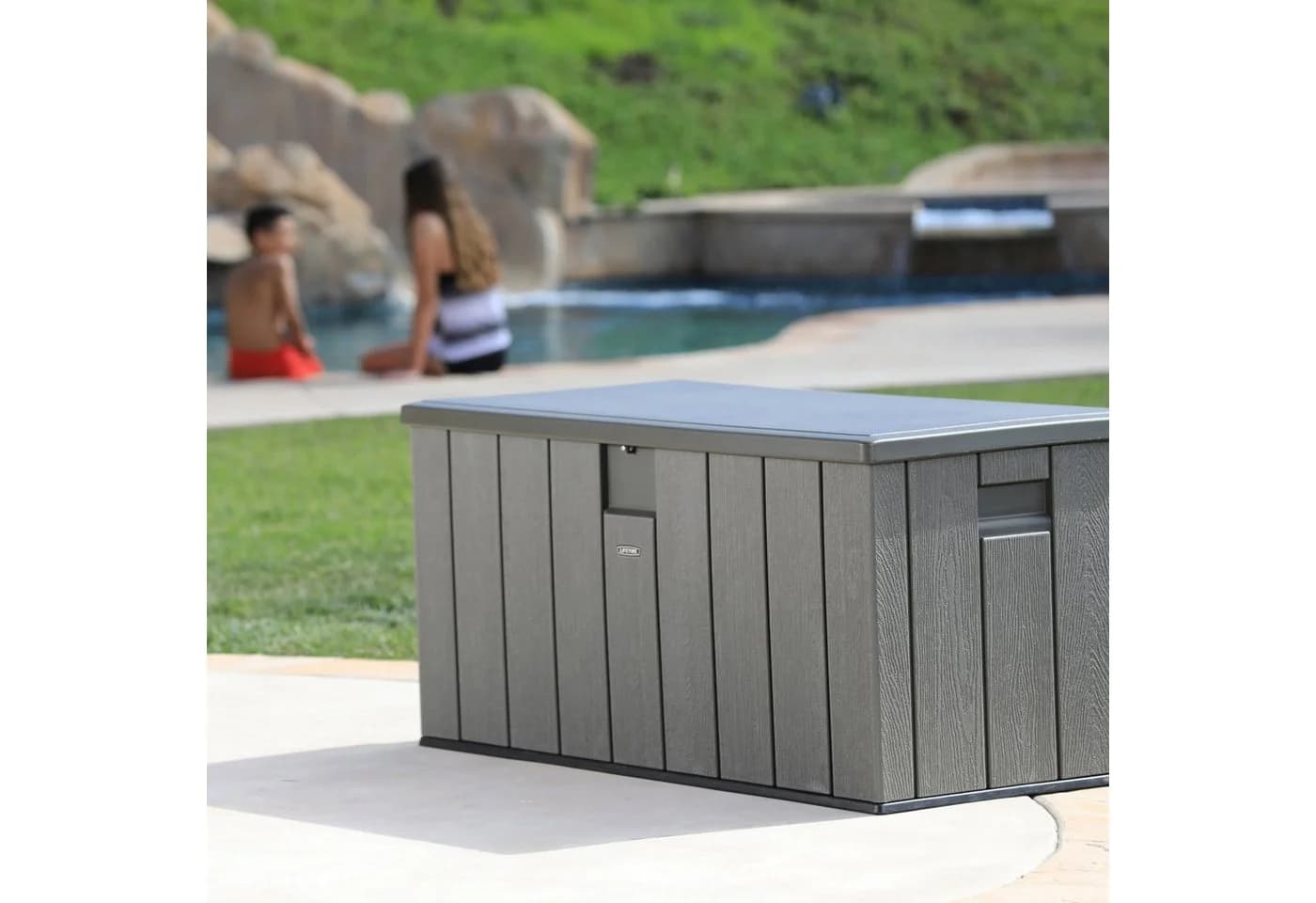 Lifetime Kissenbox Premium Wood Dunkelgrau 570 Liter - Bild 3