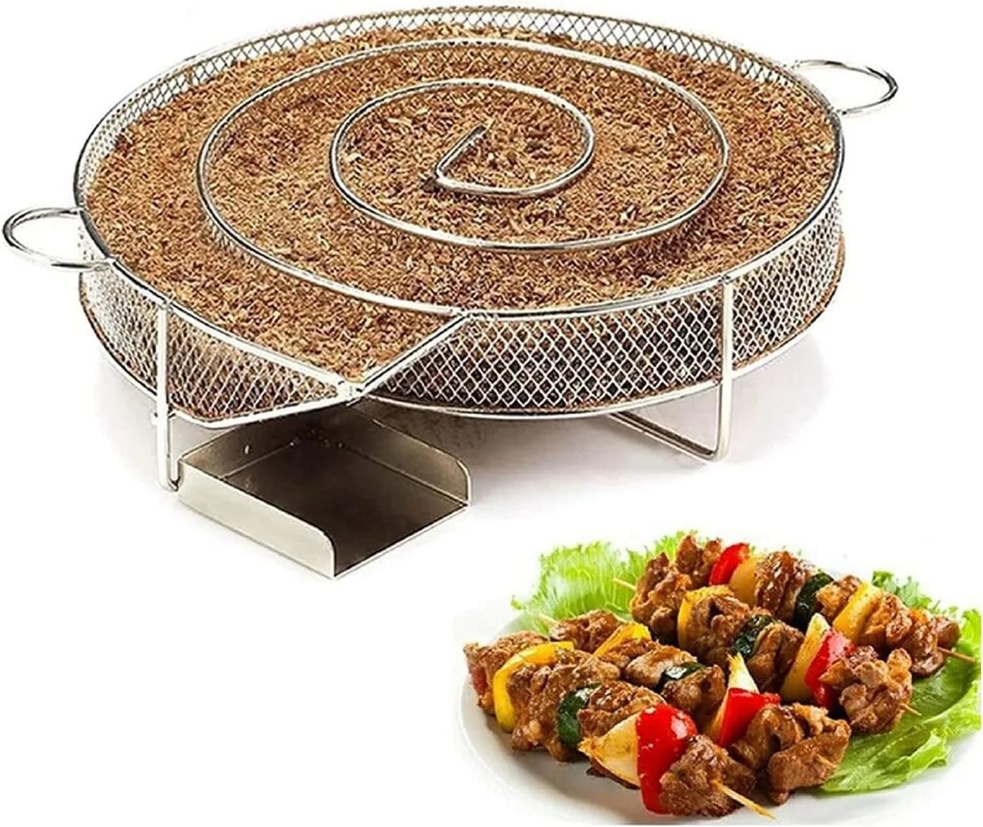 Youyijia Edelstahl Räucherschnecke Rund Kaltrauchgenerator Silber - Bild 3