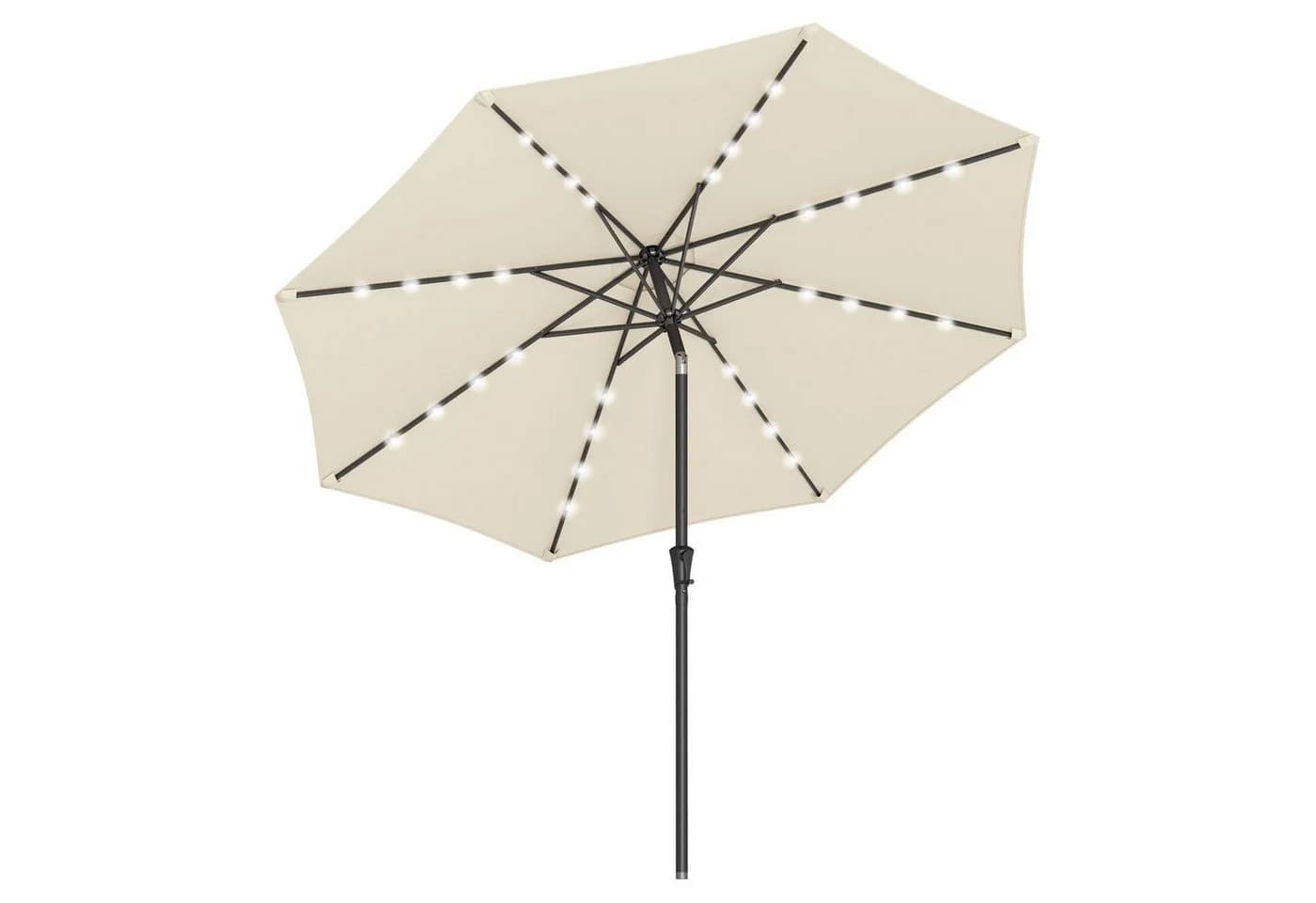 SONGMICS Sonnenschirm 300cm LED-Beleuchtung UPF50+ Beige - Bild 2