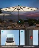 SONGMICS Sonnenschirm 300cm LED-Beleuchtung UPF50+ Beige Bild 4