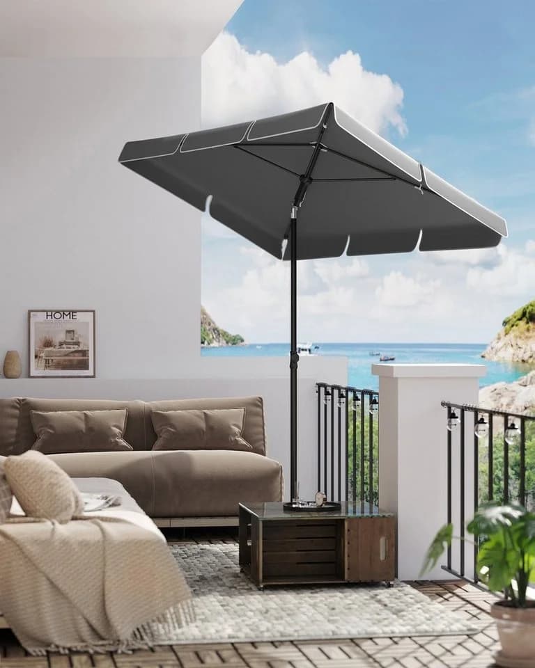 SONGMICS Sonnenschirm 180x125 cm UPF 50+ Balkon