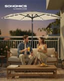 SONGMICS Sonnenschirm 270cm LED-Beleuchtung UPF50+ Bild 1