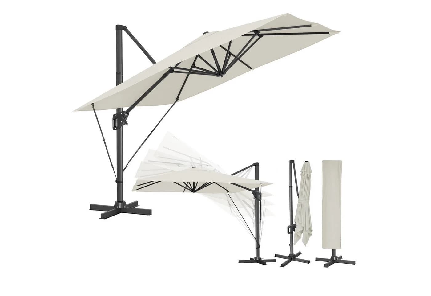 SONGMICS Sonnenschirm 290x290 cm UPF 50+ 360° drehbar - Bild 2
