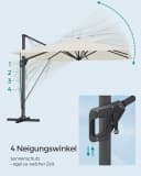 SONGMICS Sonnenschirm 290x290 cm UPF 50+ 360° drehbar Bild 5