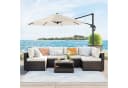 SONGMICS Sonnenschirm 300 cm UPF 50+ 360° drehbar Beige/Grau Bild 2