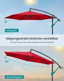 SONGMICS Sonnenschirm 300 cm UV-Schutz UPF 50+ Kurbel Ständer Bild 4