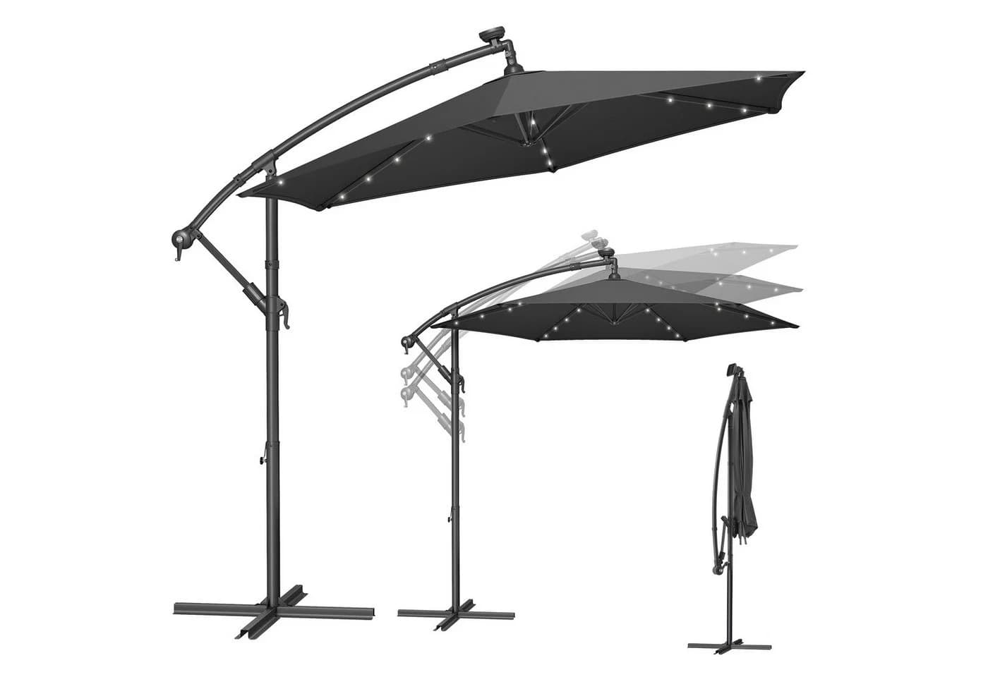 SONGMICS Sonnenschirm 300 cm LED-Beleuchtung UPF 50+ - Bild 2