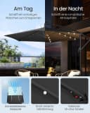 SONGMICS Sonnenschirm 300 cm LED-Beleuchtung UPF 50+ Bild 3