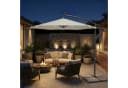 SONGMICS Sonnenschirm 300 cm LED-Solar-Beleuchtung UPF 50+ Bild 1