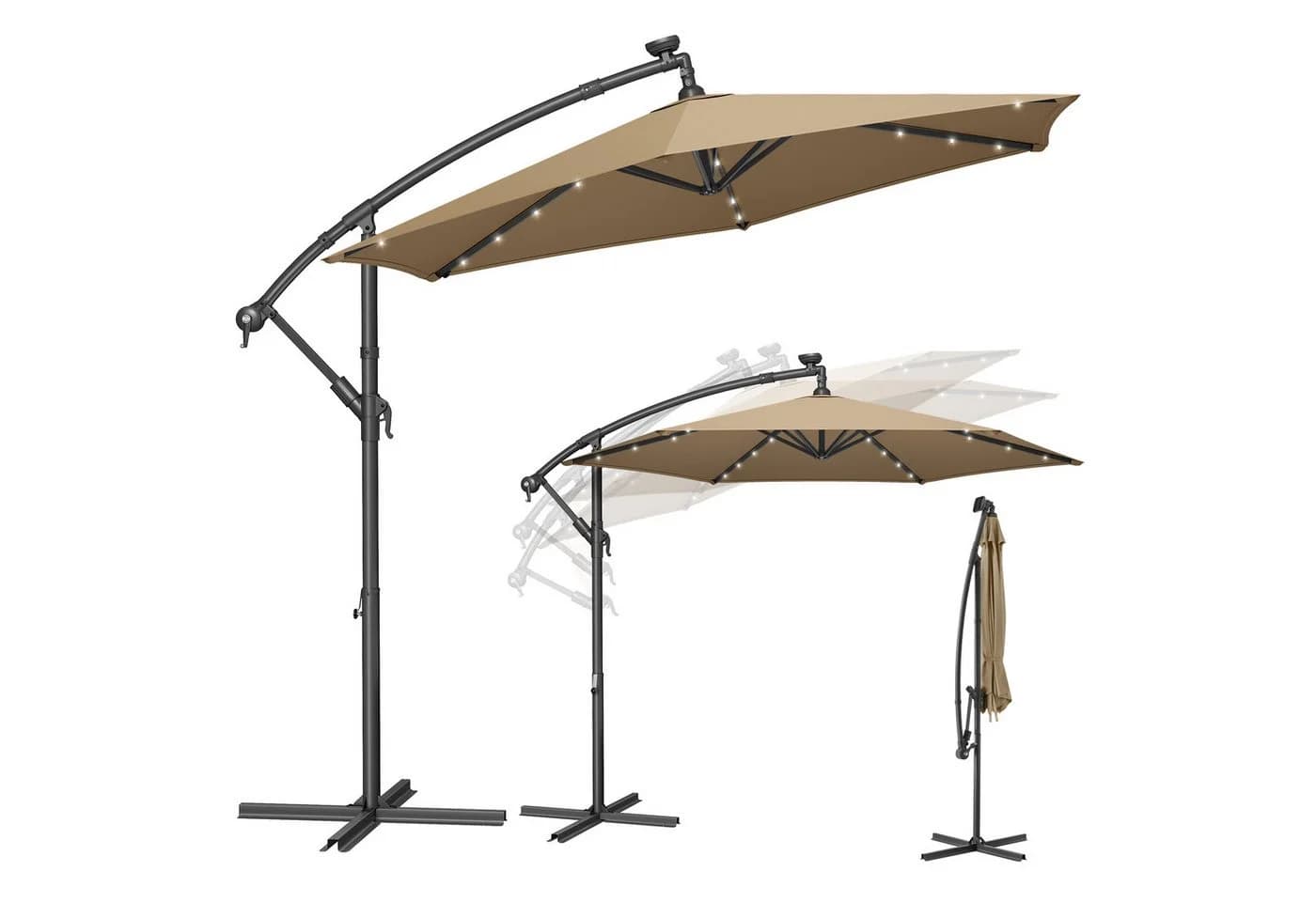 SONGMICS Sonnenschirm 300 cm LED-Beleuchtung UPF 50+ - Bild 2