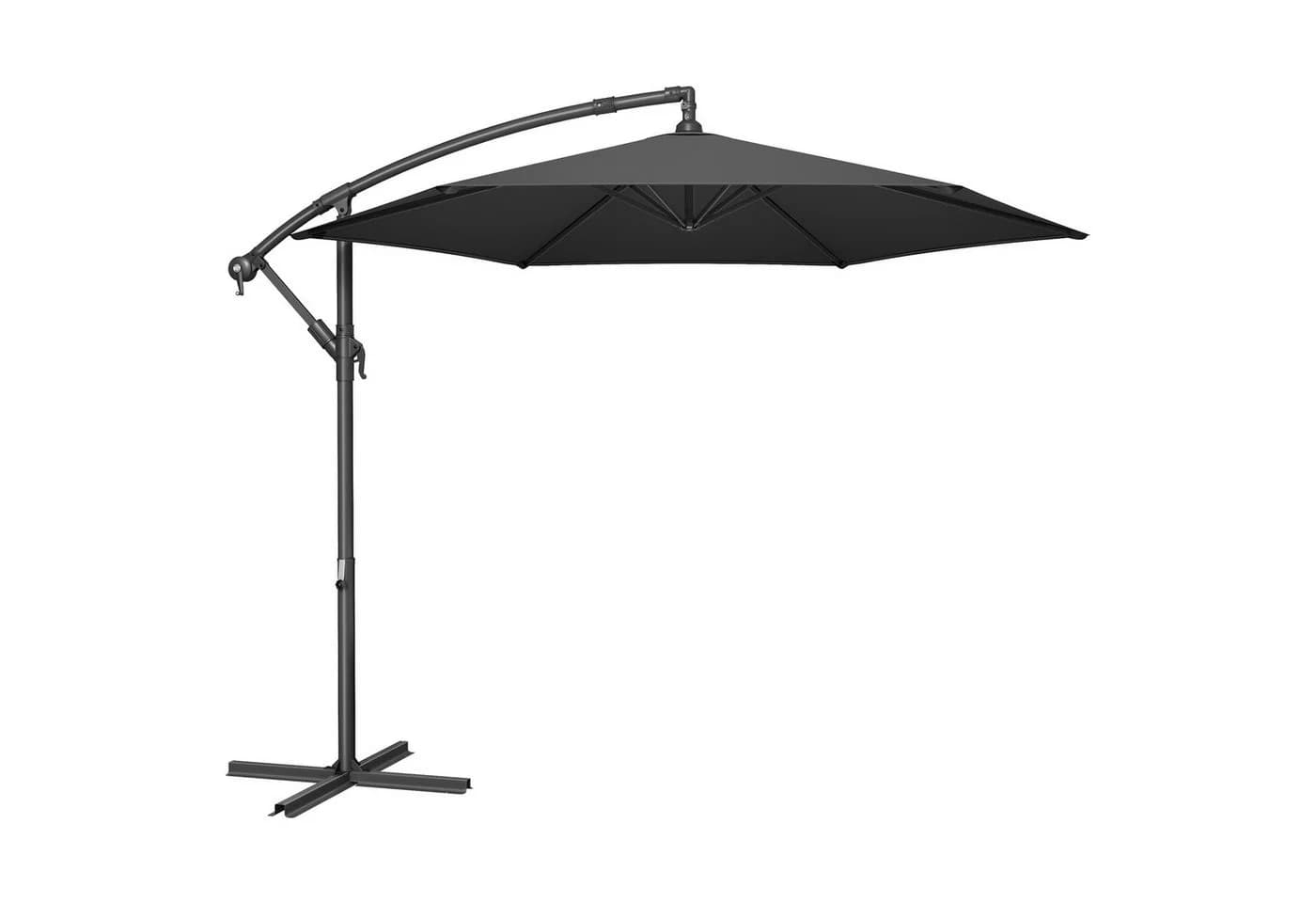 SONGMICS Sonnenschirm Ø 300 cm UV-Schutz UPF 50+ mit Kurbel und Ständer