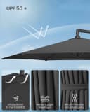 SONGMICS Sonnenschirm Ø 300 cm UV-Schutz UPF 50+ mit Kurbel und Ständer Bild 3