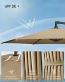SONGMICS Sonnenschirm 300 cm UV-Schutz UPF 50+ mit Kurbel und Ständer Bild 3