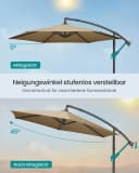 SONGMICS Sonnenschirm 300 cm UV-Schutz UPF 50+ mit Kurbel und Ständer Bild 4