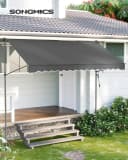 SONGMICS Klemmmarkise Balkon höhenverstellbar grau Bild 1
