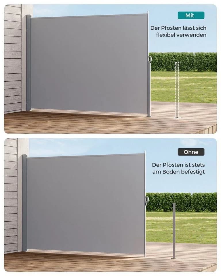 SONGMICS Seitenmarkise Bodenhalterung für Stahl-Standpfosten - Bild 4