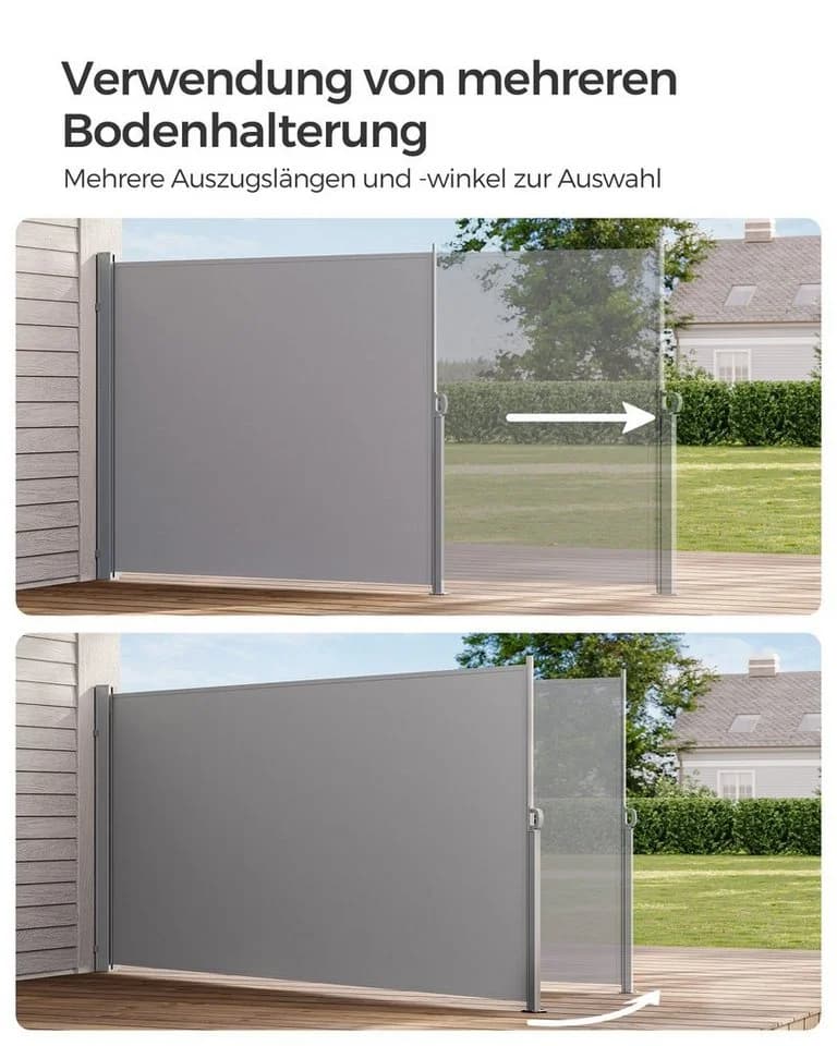 SONGMICS Seitenmarkise Bodenhalterung für Stahl-Standpfosten - Bild 5