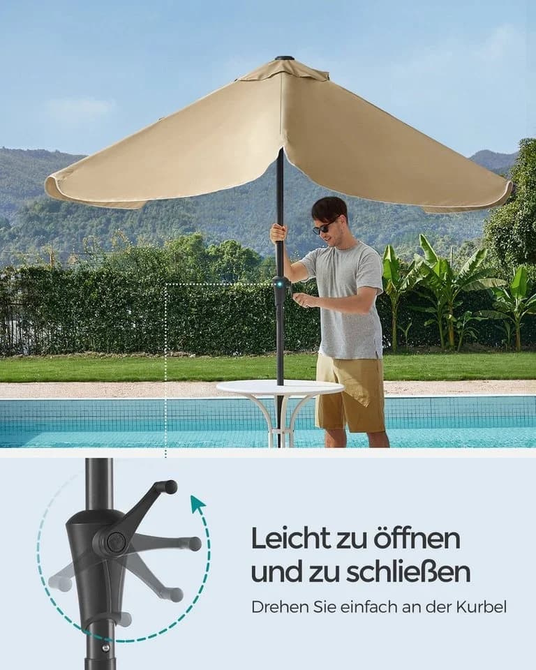 SONGMICS Sonnenschirm 200x150 cm Balkon UPF 50+ - Bild 3