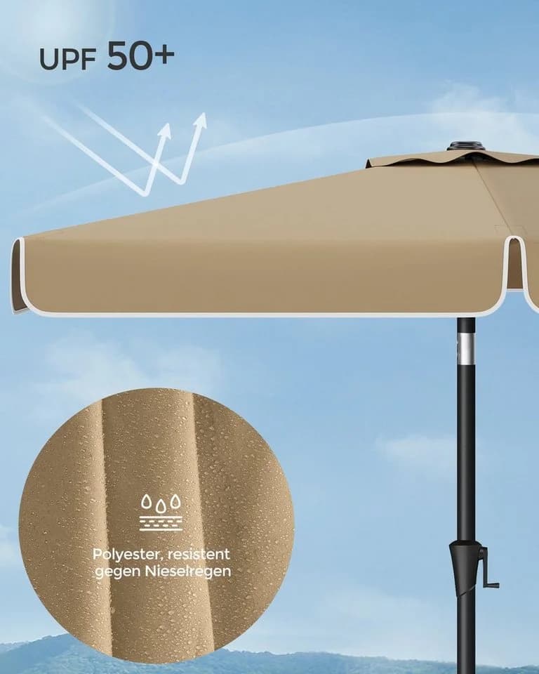 SONGMICS Sonnenschirm 200x150 cm Balkon UPF 50+ - Bild 5