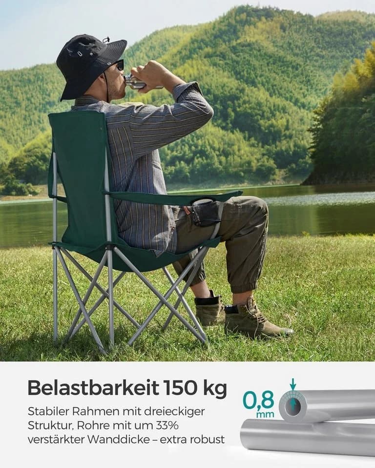 SONGMICS Campingstuhl Klappstuhl 2er Set bis 150 kg belastbar - Bild 3