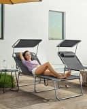 SONGMICS Gartenliege 2er Set Klappbar Anthrazit Bild 1