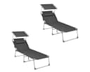 SONGMICS Gartenliege 2er Set Klappbar Anthrazit Bild 2