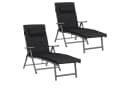 SONGMICS Gartenliege 2 St. Sonnenliege 6 cm Dicke Matratze Aluminium Atmungsaktiv Bild 2