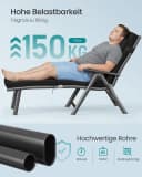SONGMICS Gartenliege 2 St. Sonnenliege 6 cm Dicke Matratze Aluminium Atmungsaktiv Bild 5