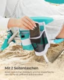 SONGMICS Strandstuhl Klappstuhl mit Kopfstütze Grün-Weiß Bild 4