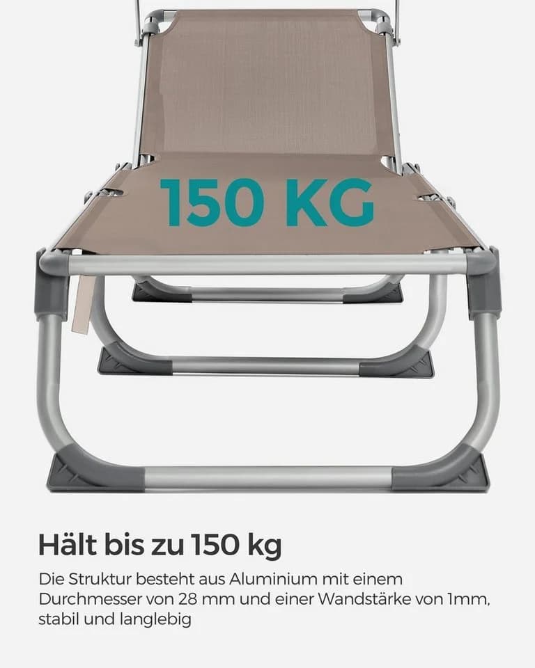 SONGMICS Gartenliege klappbar 193x55x31 cm - Bild 5