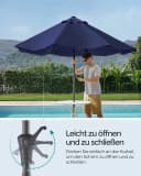 SONGMICS Sonnenschirm mit Kurbel Marineblau UPF 50+ Bild 3