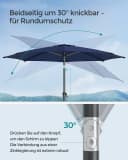 SONGMICS Sonnenschirm mit Kurbel Marineblau UPF 50+ Bild 4