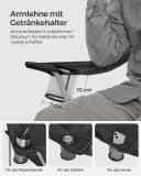SONGMICS Campingstuhl Klappstühle 2er Set Rot/Schwarz Armlehnen Getränkehalter Bild 5