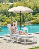 SONGMICS Sonnenschirm 200cm UPF 50+ Beige Bild 1