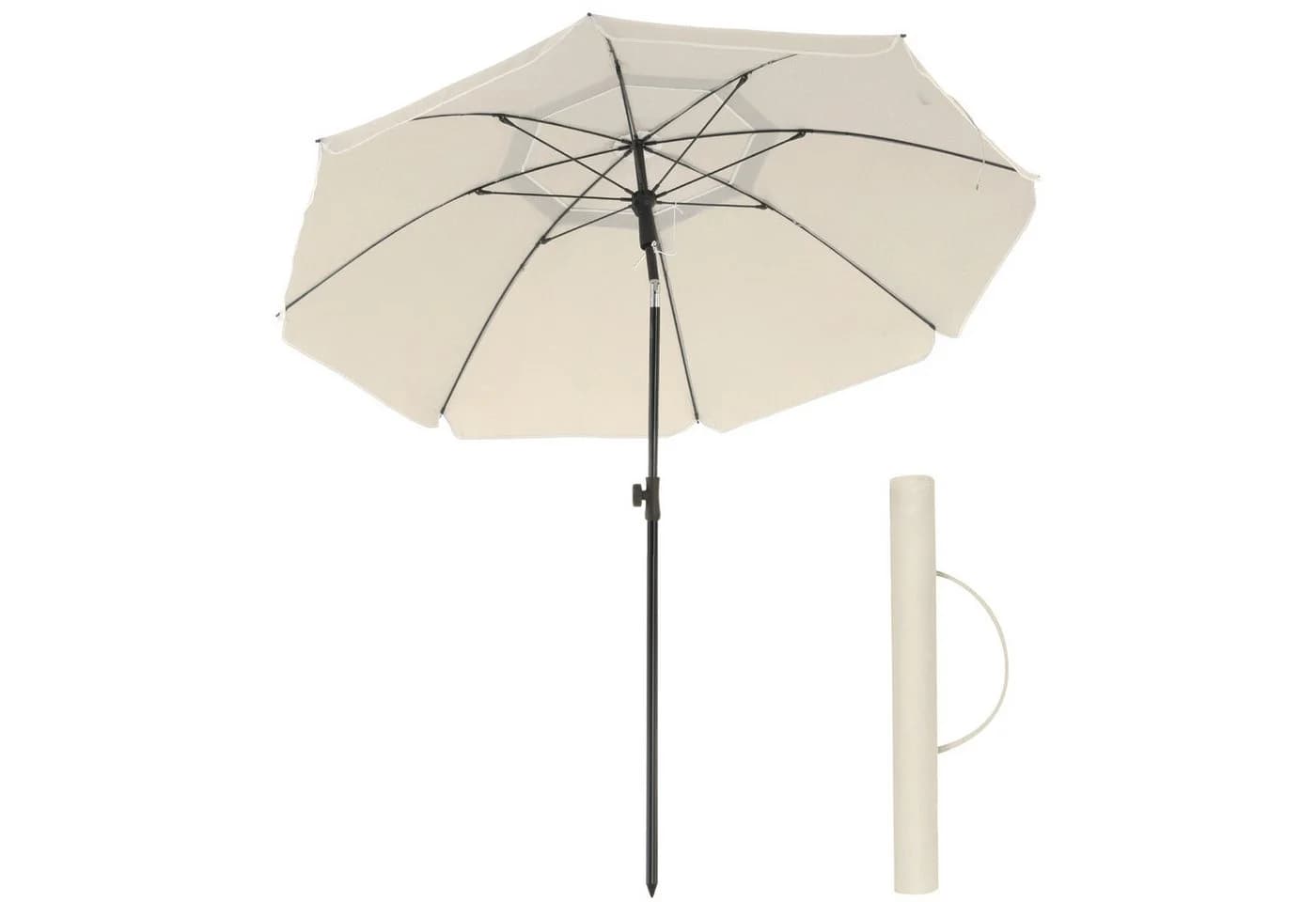 SONGMICS Sonnenschirm 200cm UPF 50+ Beige - Bild 2
