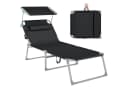 SONGMICS Gartenliege Klappbar Schwarz Bild 2