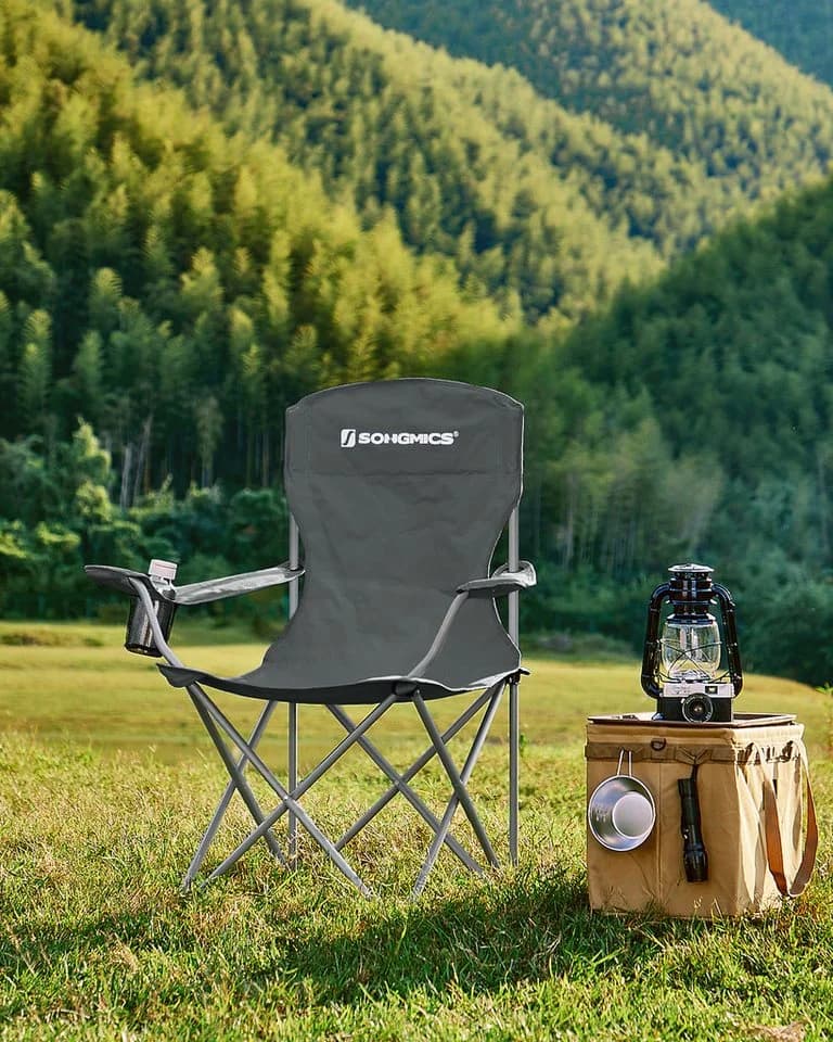 SONGMICS Campingstuhl Klappstuhl 2er Set bis 150 kg belastbar