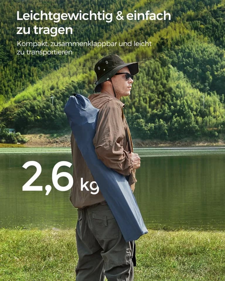 SONGMICS Campingstuhl Klappstuhl 2er Set bis 150 kg belastbar Blau - Bild 4