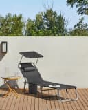 SONGMICS Gartenliege Klappbar mit Seitentasche und Kopfstütze Bild 1